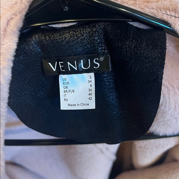 VENUS Black & Pink Faux Fur Lined Belted Coat - Picture 4 of 9